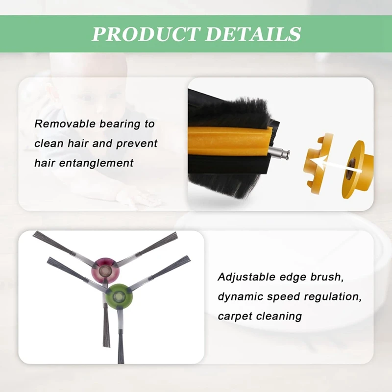 Аксессуары для щеточного фильтра, набор запасных частей, основные щетки для ECOVACS DEEBOT T8 N8 Ozmo 950 920, запасные части-A58E