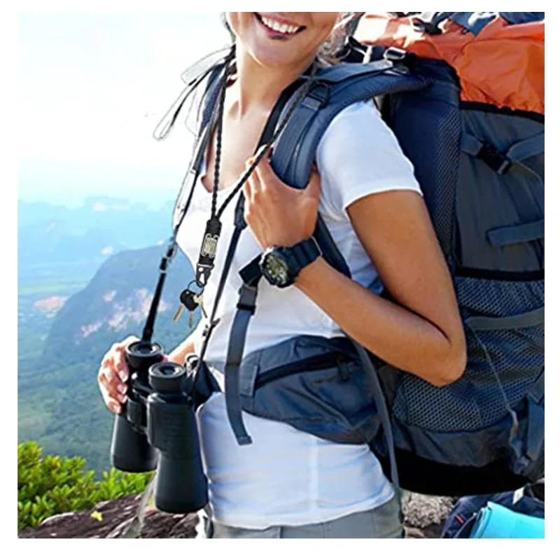 สายคล้องกล้องแบบเชือกถักโลหะ, สายคล้องกุญแจแบบเชือกถักสำหรับกิจกรรมกลางแจ้ง ป้องกันการสูญหายและการตกหล่น, สายคล้องกล้อง DSLR