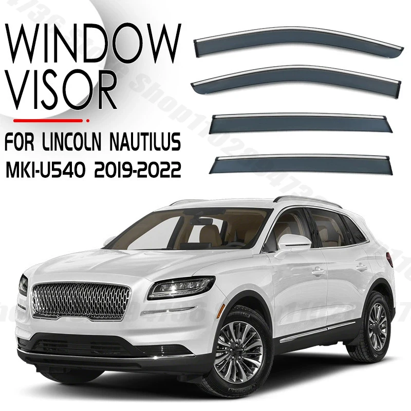 Window Visors for Lincoln Nautilus MK1 4pcs Side Window Rain Guard Wind Deflector Weathershield Vent Visor for Car Windows