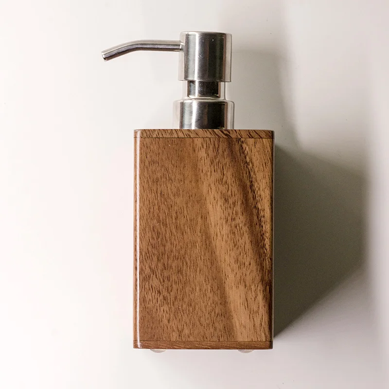 Vintage Wood Lotion Bottle Bathroom Shower Gel Shampoo Press Dispenser Bottle Hand Sanitizer Soap Dispenser Bathroom Accessories