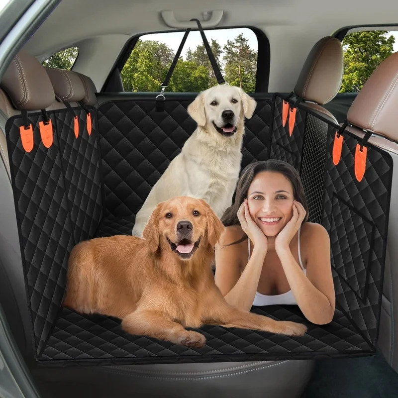 Dog Backseat Extender Waterproof Dog Car Seat Cover Hard Bottom Removable Anti-scratch Anti-skid Soft Dog Hammock for Car Buggy