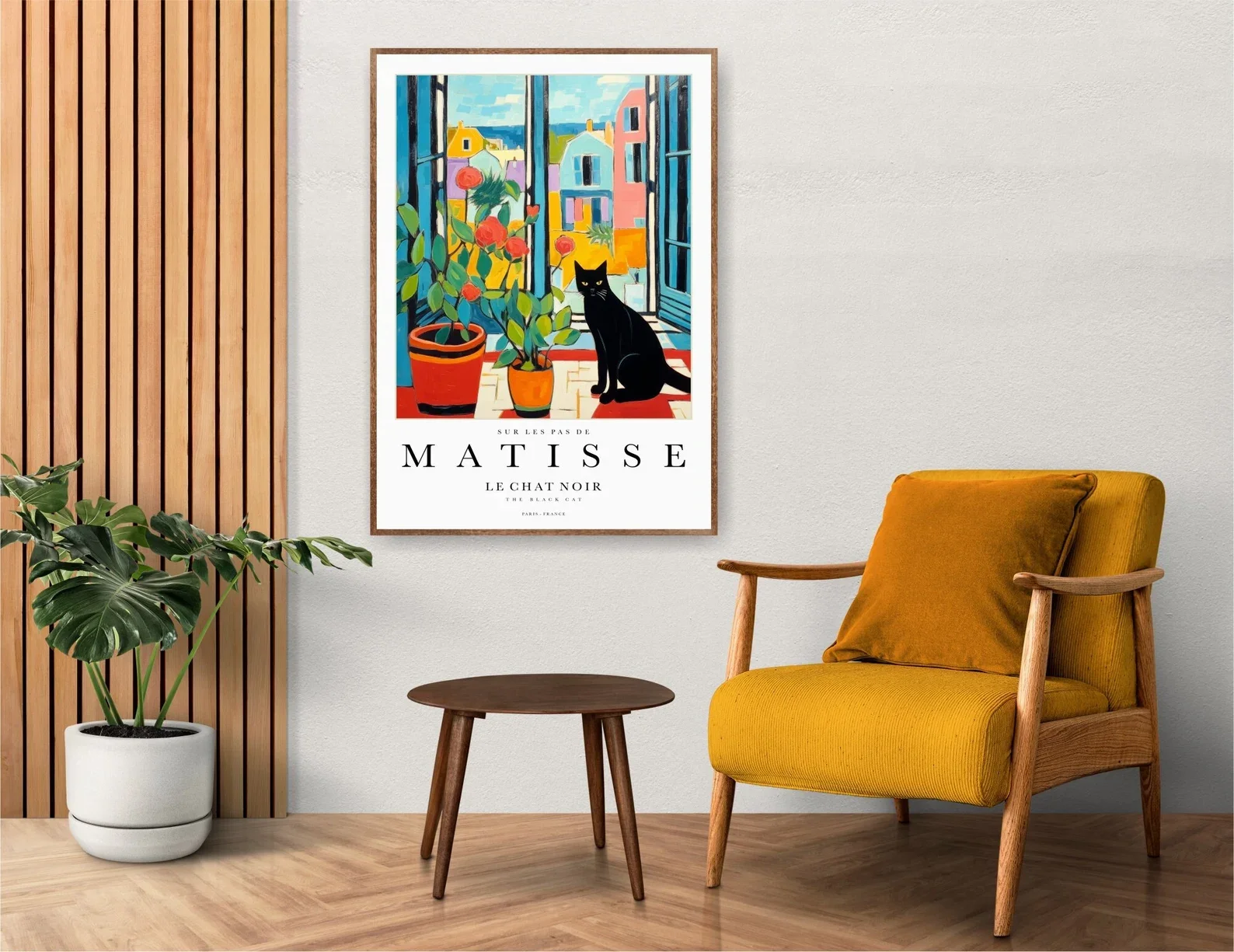 Black Cat Matisse Poster, Ausstellung moderner Galerie-Wandkunstdruck oder gespannte Leinwand