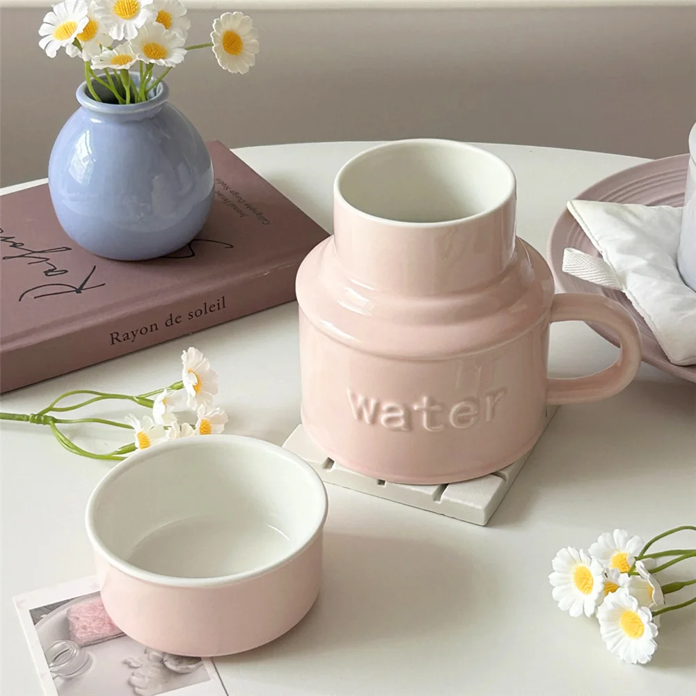 

Керамические чашки, многофункциональные большие и маленькие чашки, креативные чашки в форме бутылки с водой с крышками.