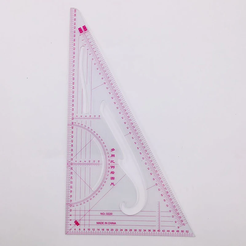 1:3/1:4/1:5 Clothing Drawing Plate Making Ruler Tailor Sewing Patchwork Tool Triangle Ruler for Measuring Cloth Sewing Tool