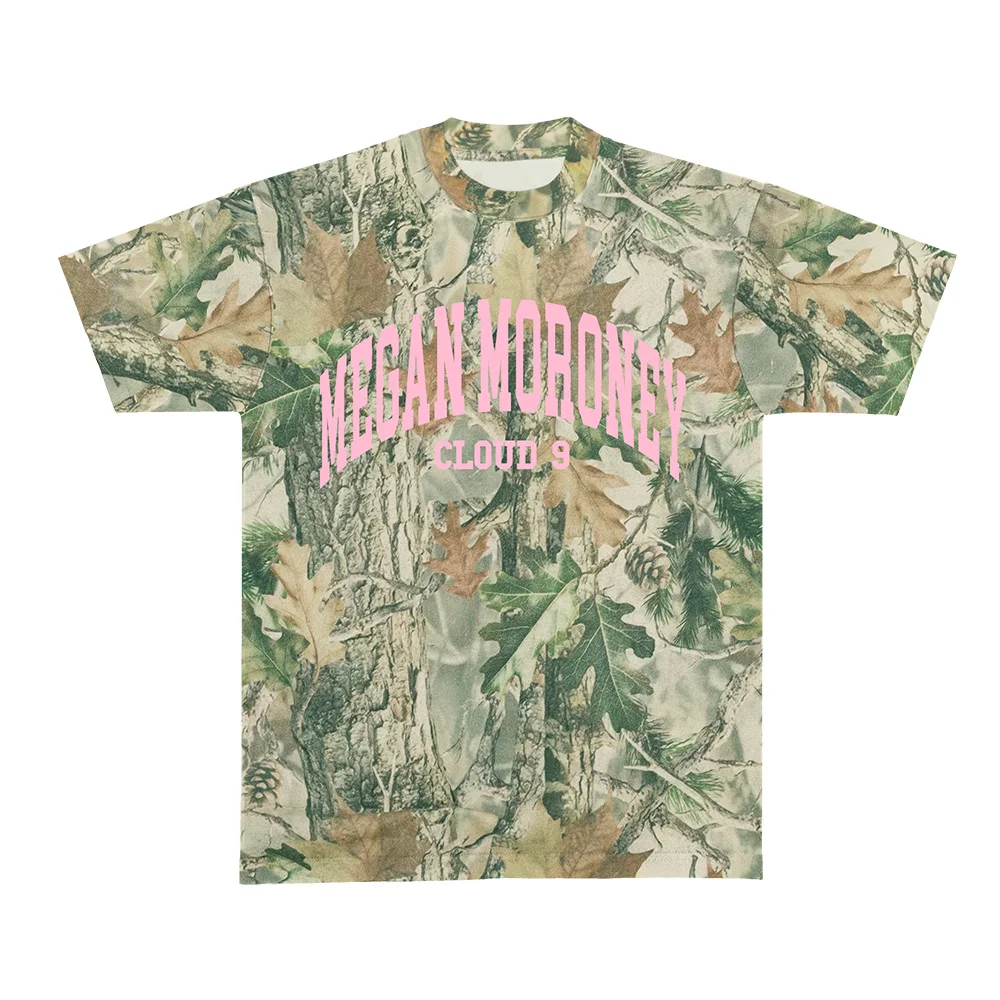 Cloud 9 Light Pink Cloud Camo Tee Megan Moroney Merch 3D Print Clothing Women Men Casual Short Sleeve Oversized Fashion Y2K Tees