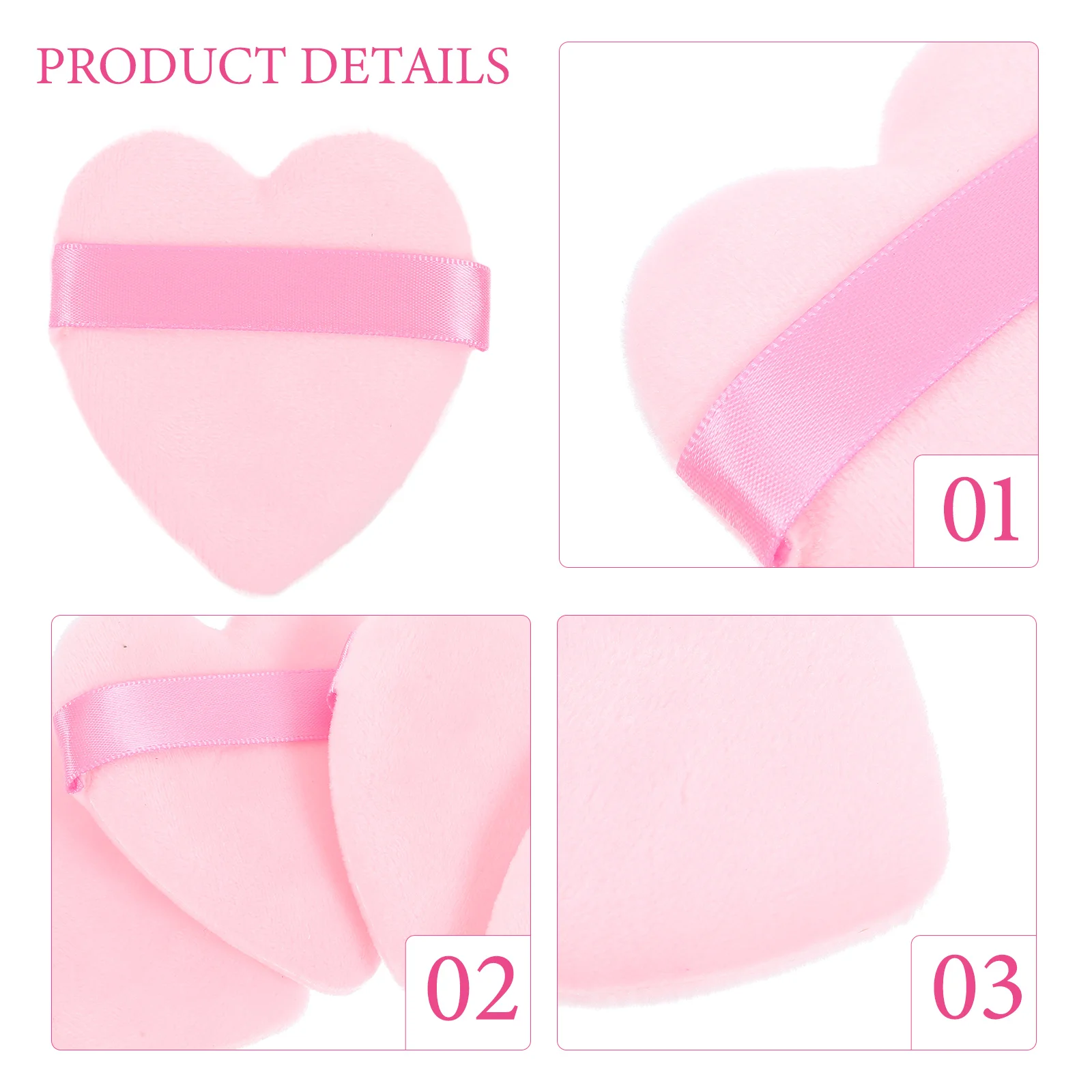 Esponja de maquiagem estilo coração, 6 peças, aplicador macio para pó facial, base, mistura, ferramentas cosméticas, fornecimento de beleza