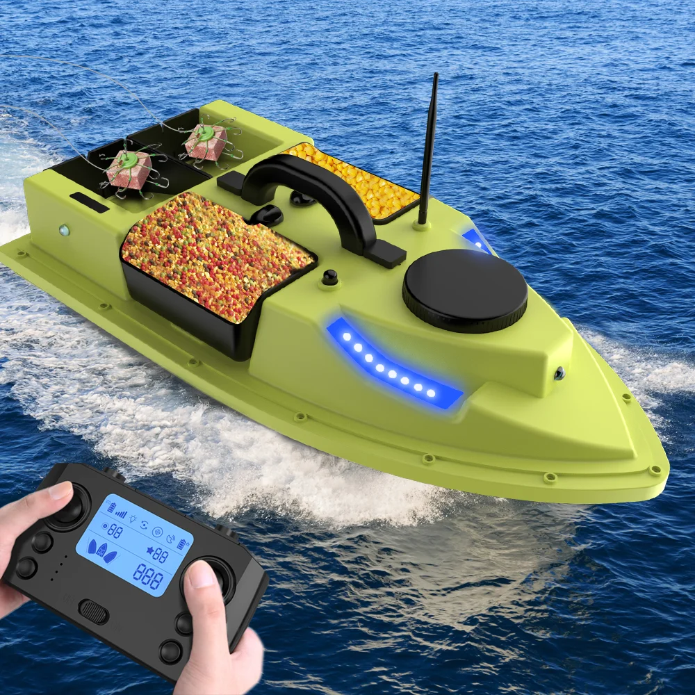 New GPS RC Bait Boat 500m Control Distance With Fish Finder 12V Brush Motor Smart Remote‑Control Fishing Vessel