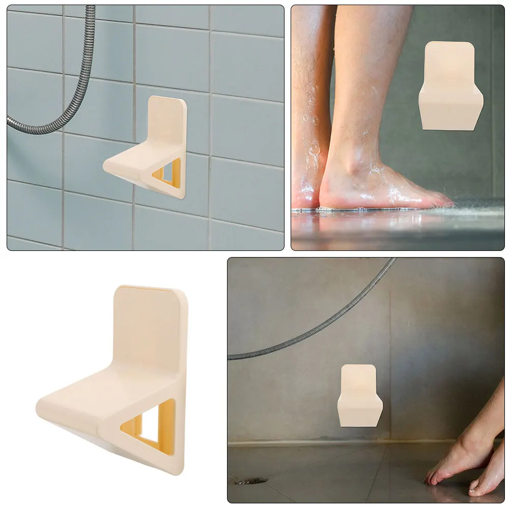 

2pcs Wall-Mounted Shower Foot Rest No-Drill Anti-Slip Design For Pregnant Women Elderly Foot Care Shaving Legs Durable Sturdy