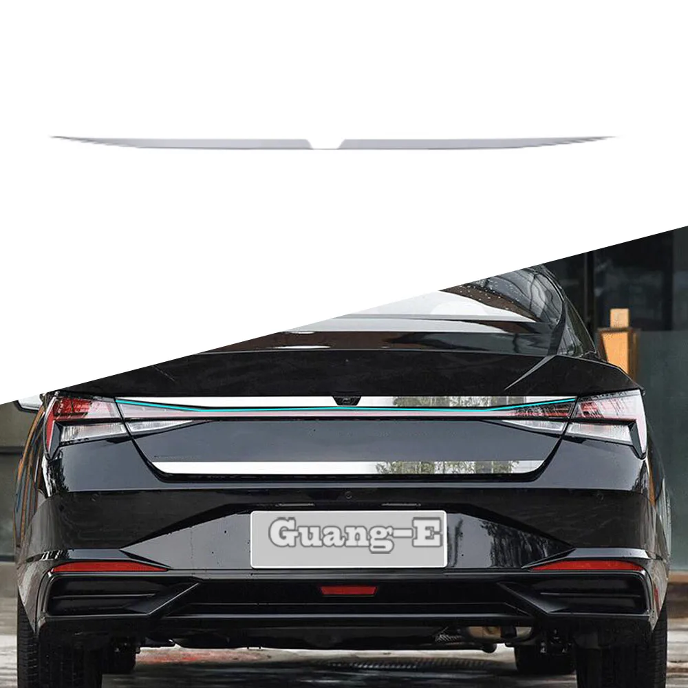 

Для Hyundai Elantra Avante 2021 2022 2023, стальная задняя крышка багажника автомобиля, декоративная отделка, авто внешние аксессуары