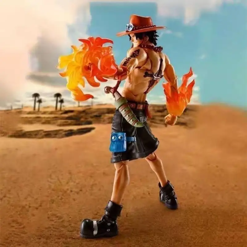 مجموعة شخصيات الحركة SHF قطعة واحدة - Portgas.D Ace Sabo Luffy Model Kit لعبة هدية لمجموعة الأطفال #4