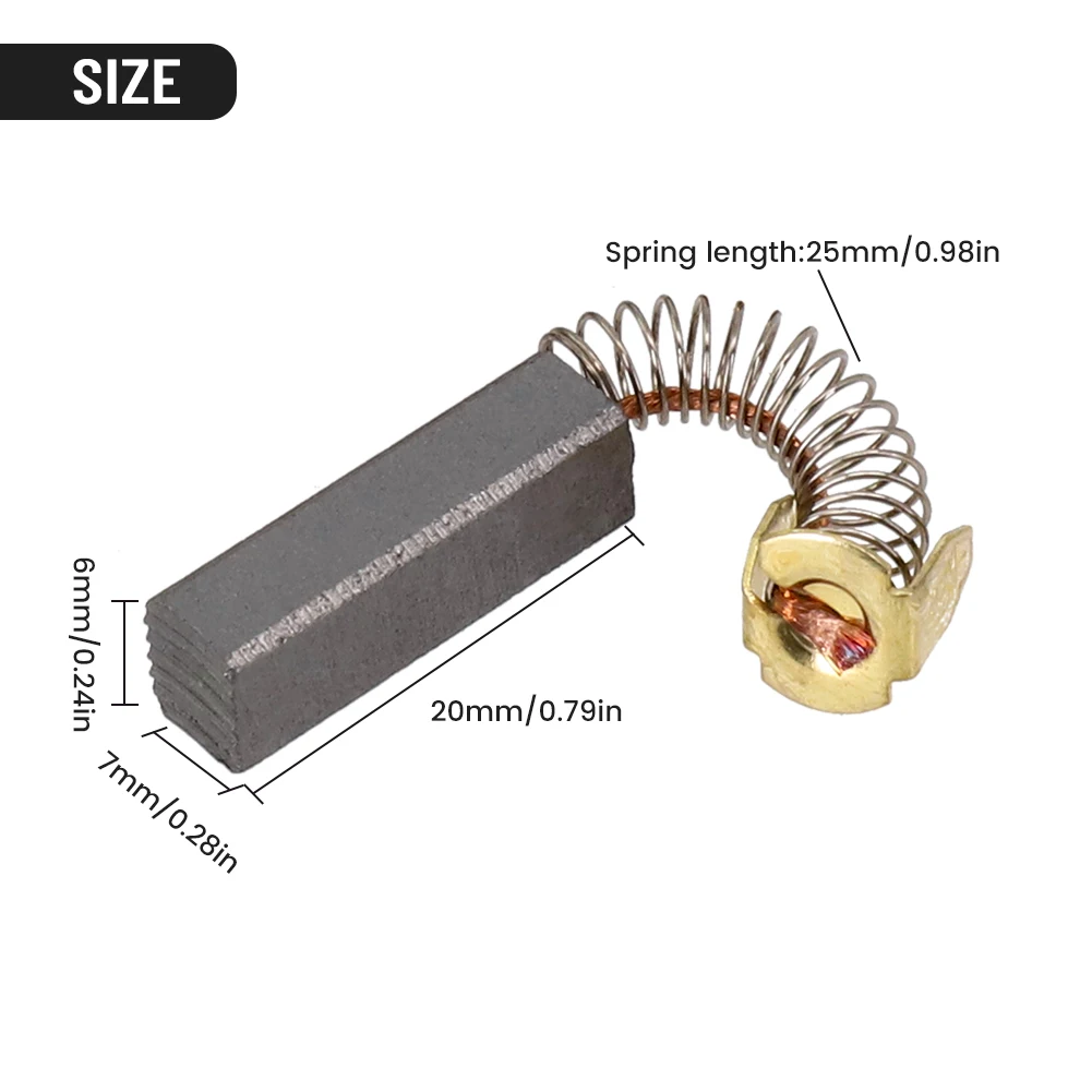 Brushes Carbon Brushes Metal Motorcycles Vacuum Cleaners 20mm X 7mm X 6mm Carbon Circular Saws Electric Drills view 4