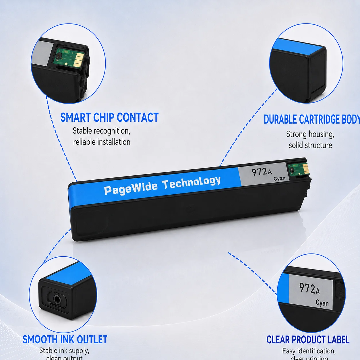 For HP 972A Cartridge With Full Pigment Ink Chip For HP PageWide Pro 352dw 377dw 452dn 452dw 477dn 477dw 552dw 577z Printer