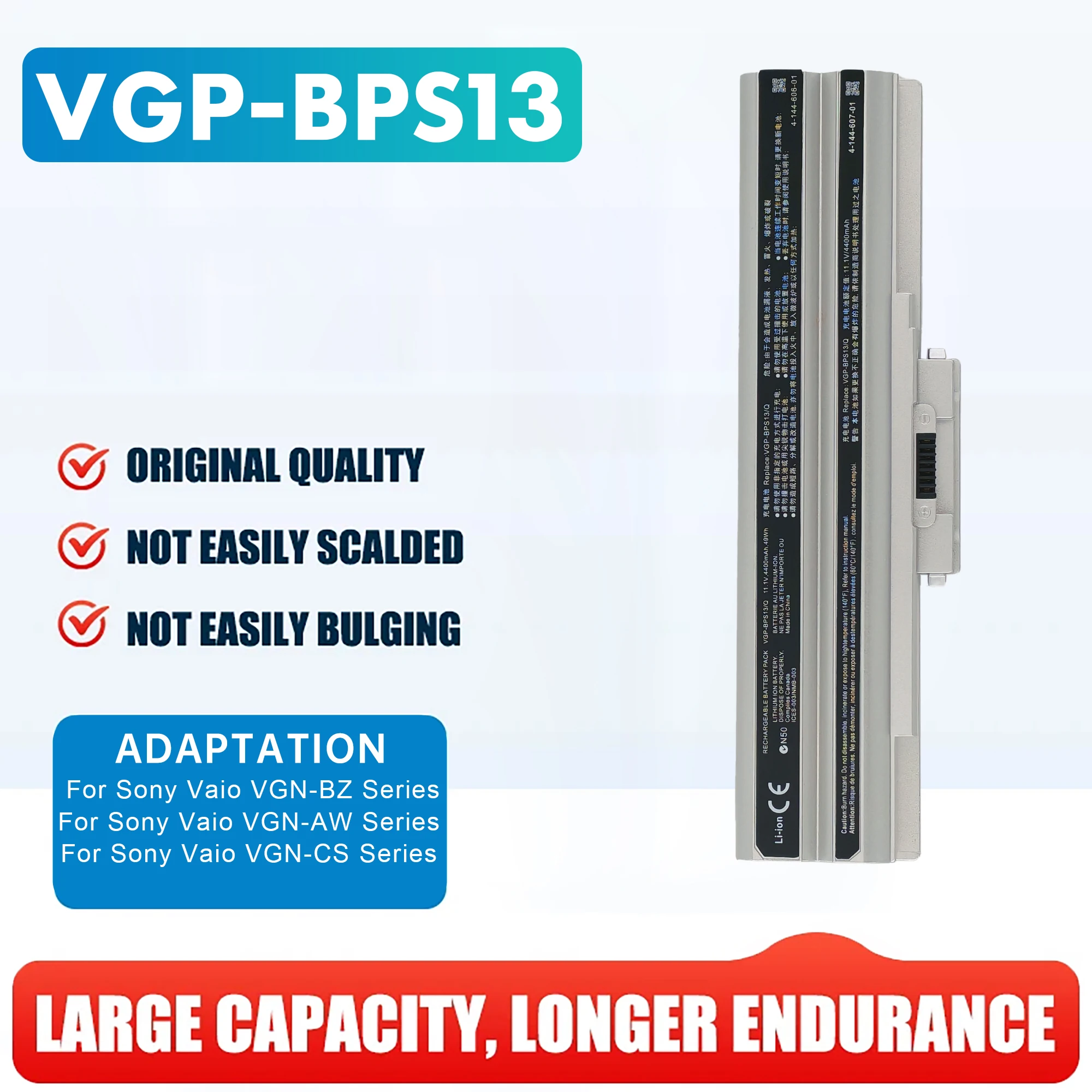 

BPS13 серебристый и черный аккумулятор для SONY VAIO VGN-CS11S/P VGN-CS11S/Q VGN-CS11S/W VGN-CS11Z/R VGN-CS11Z/T VGN-CS13H/P VGN-CS13H/Q