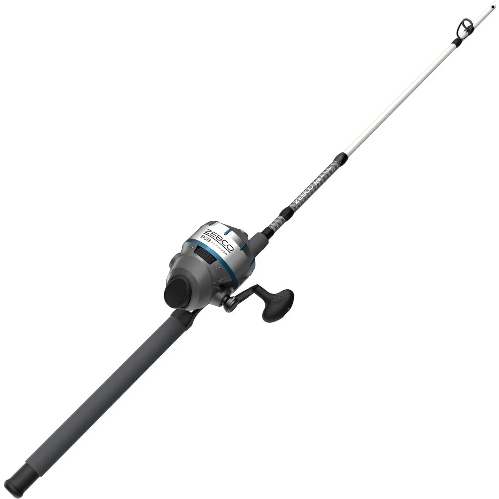 

808 Saltwater Spincast Reel and Fishing Rod Combo, 7'0" Durable Z-Glass Rod, Extended EVA Handle,