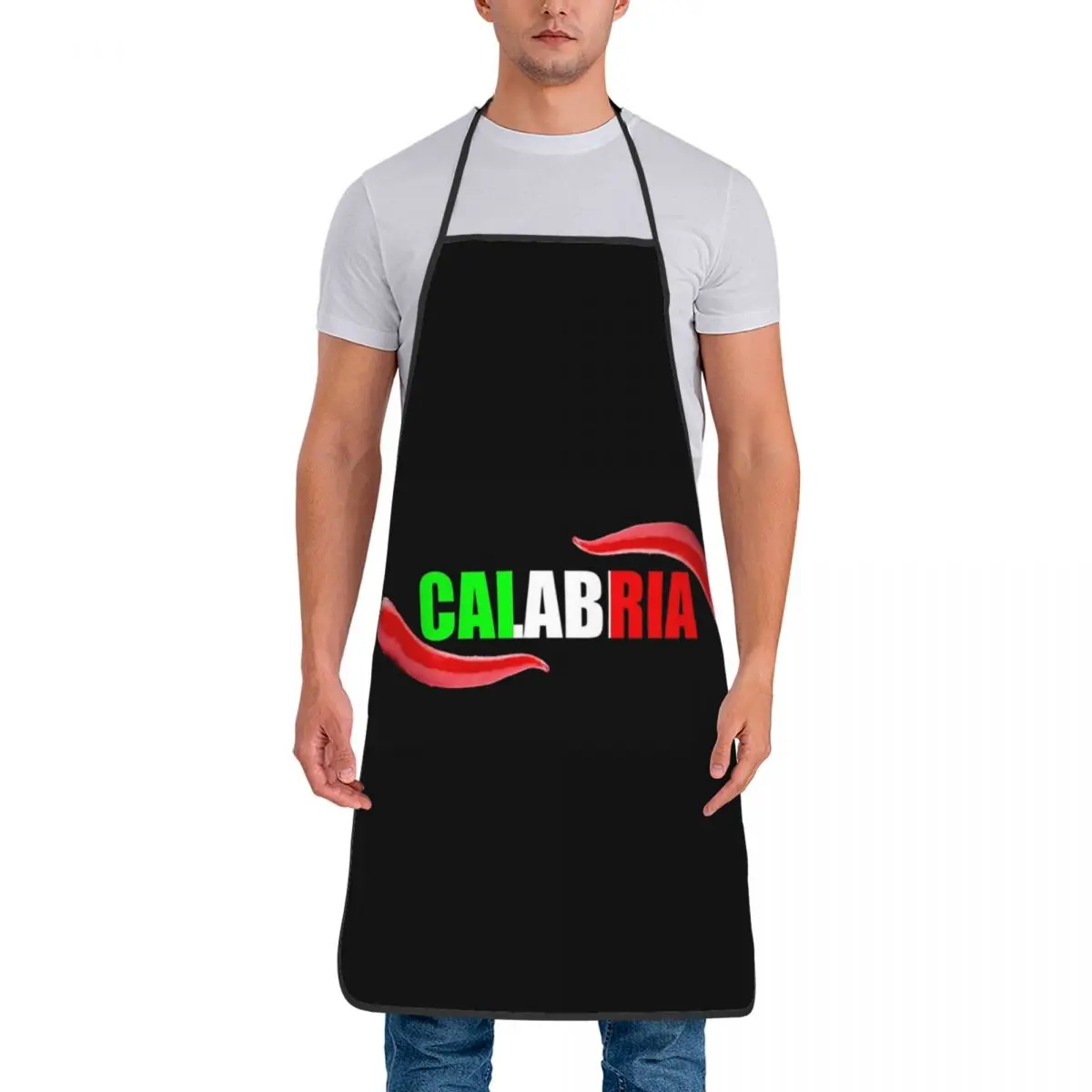 Calabria Peperoncino,Tricolore Italy Apron Chef Cooking Baking Tablier Waterproof Bib Kitchen Cleaning Pinafore for Women Men