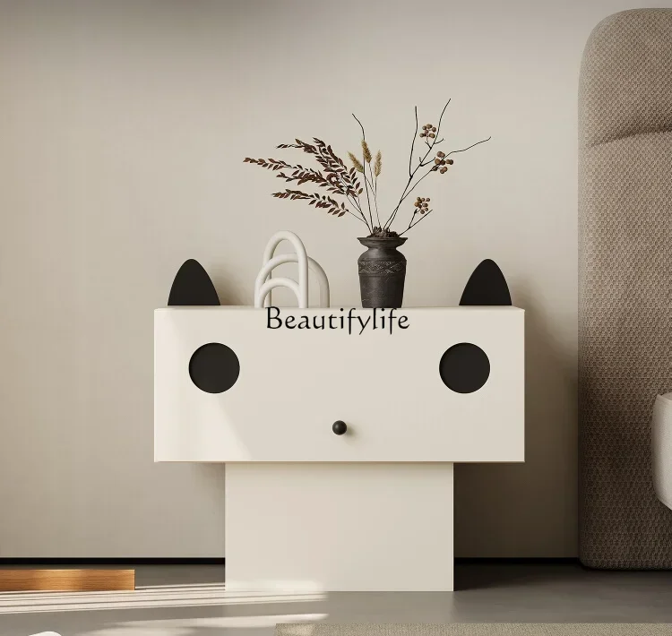 

Bedside Table Small Apartment Storage Cream Style Household Bedroom Creative