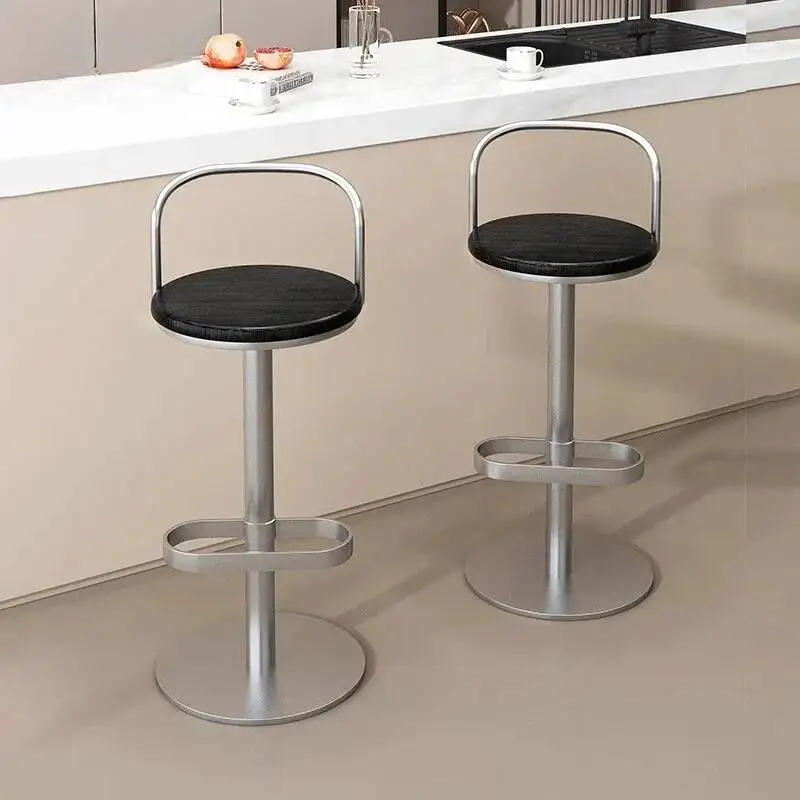 

Металлические регулируемые табуреты для бара с черными сиденьями, современные барные стулья, кухонные островные табуреты для домашнего бара и столовой
