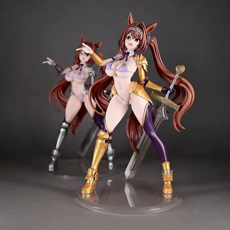 

Red Horse Premium Anime Girl Model PC Case Ornament Two-Dimensional Collectible Action Figure for Desktop Decoration