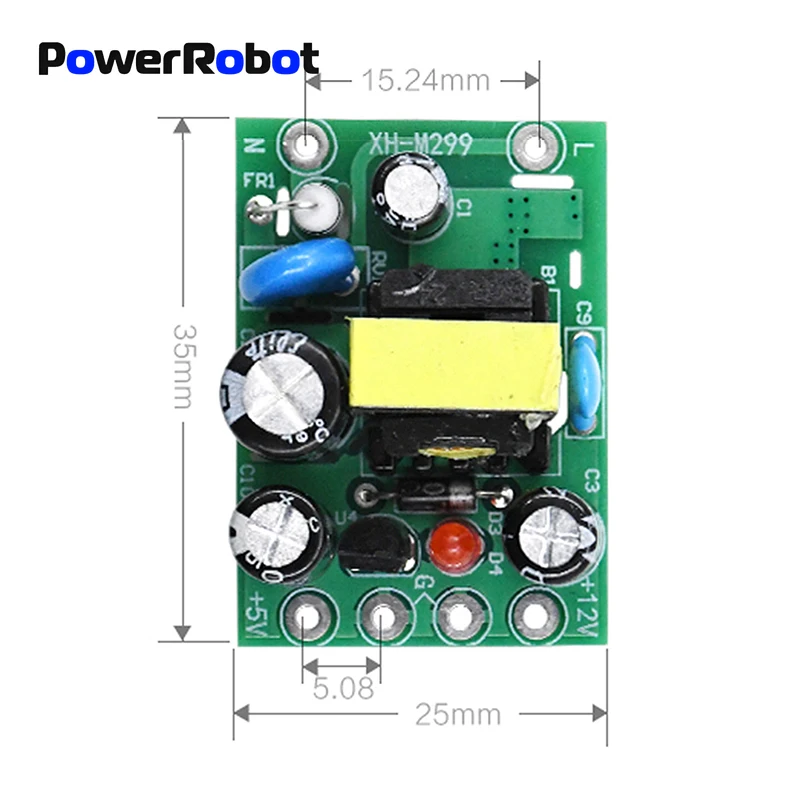 XH-M299 Mini AC-DC Precision Buck Converter AC 110V 220V To DC 12V 0.2A+5V step down Transformer power supply Module Board
