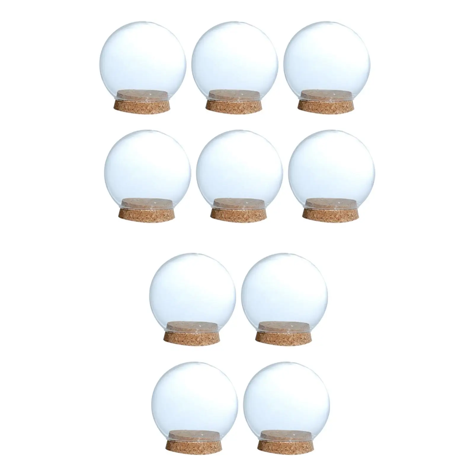 

10x Wooden Base Glass Cloche Dome Cover Display Centerpiece Tabletop Decorations