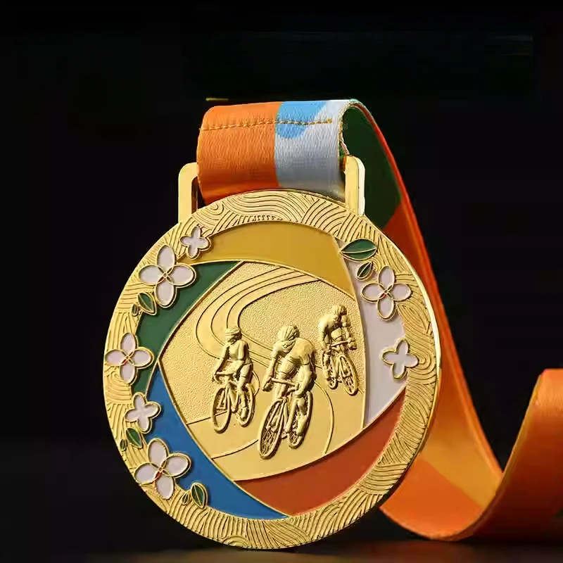 

Cycling race medals, high-end cycling sport competition, mountain bike cross-country race souvenirs