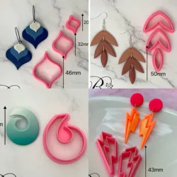 Clay Cutter Shape Narrow Rounded Rectangle | Polymer Clay Earring Cutter Organic Polymer Clay Cutters for Earrings Making