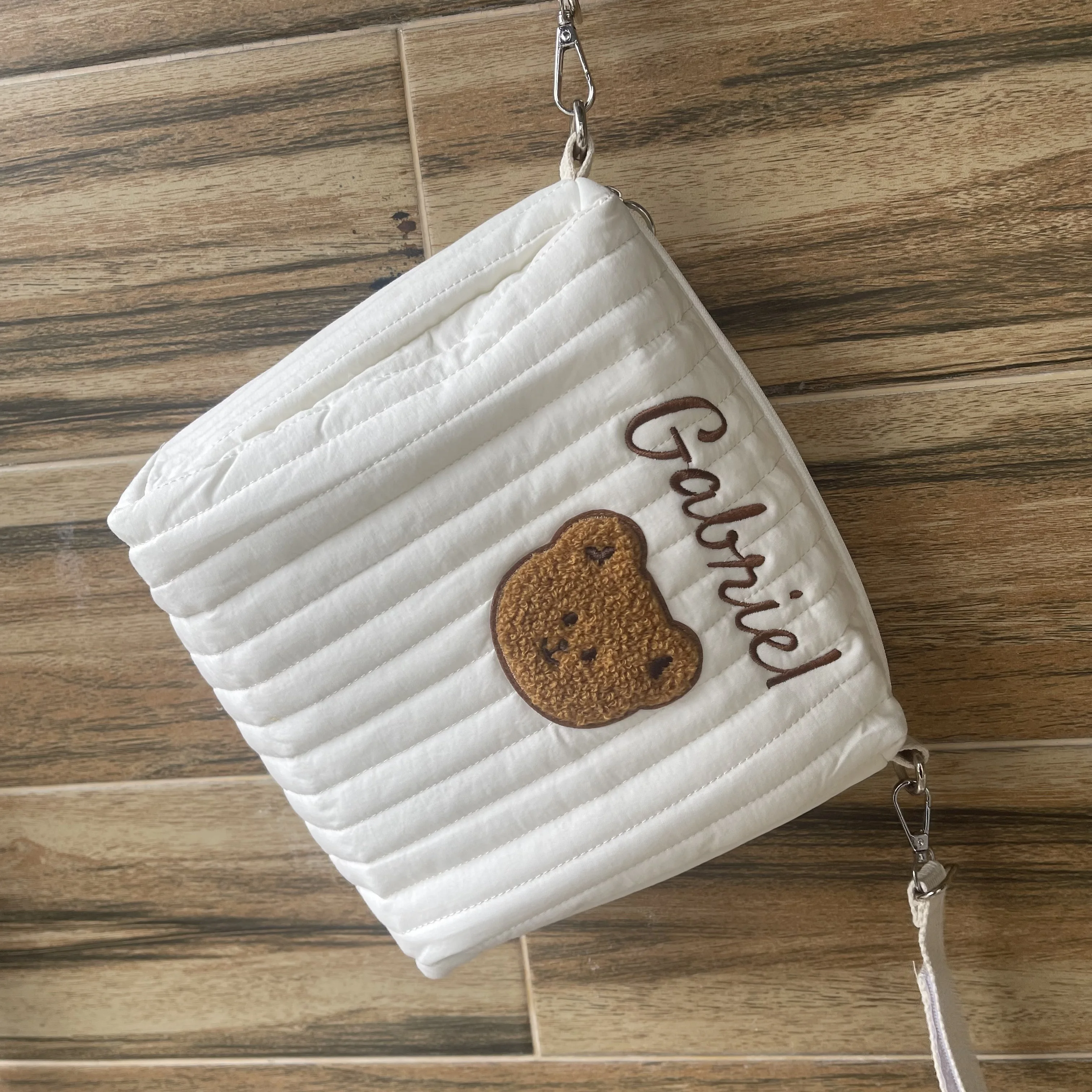 Personalized Name Baby Carriage Hanging Bag Customized Outdoor Multifunctional Baby Bear Mommy Bag Kids Stroller Storage Bags