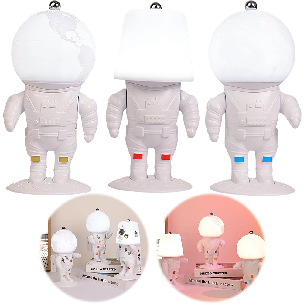 

Astronaut Shape Table Light Touch Switch Cartoon Astronaut Reading Lamp Remote Control Dimmable for Bedroom Living Room