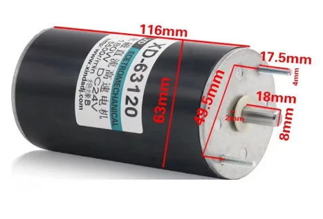 12V 2000rpm 24V 4000rpm DC Motor 180W 63120 High Speed High Torque Micro Motor Adjustable Speed Can CW CCW