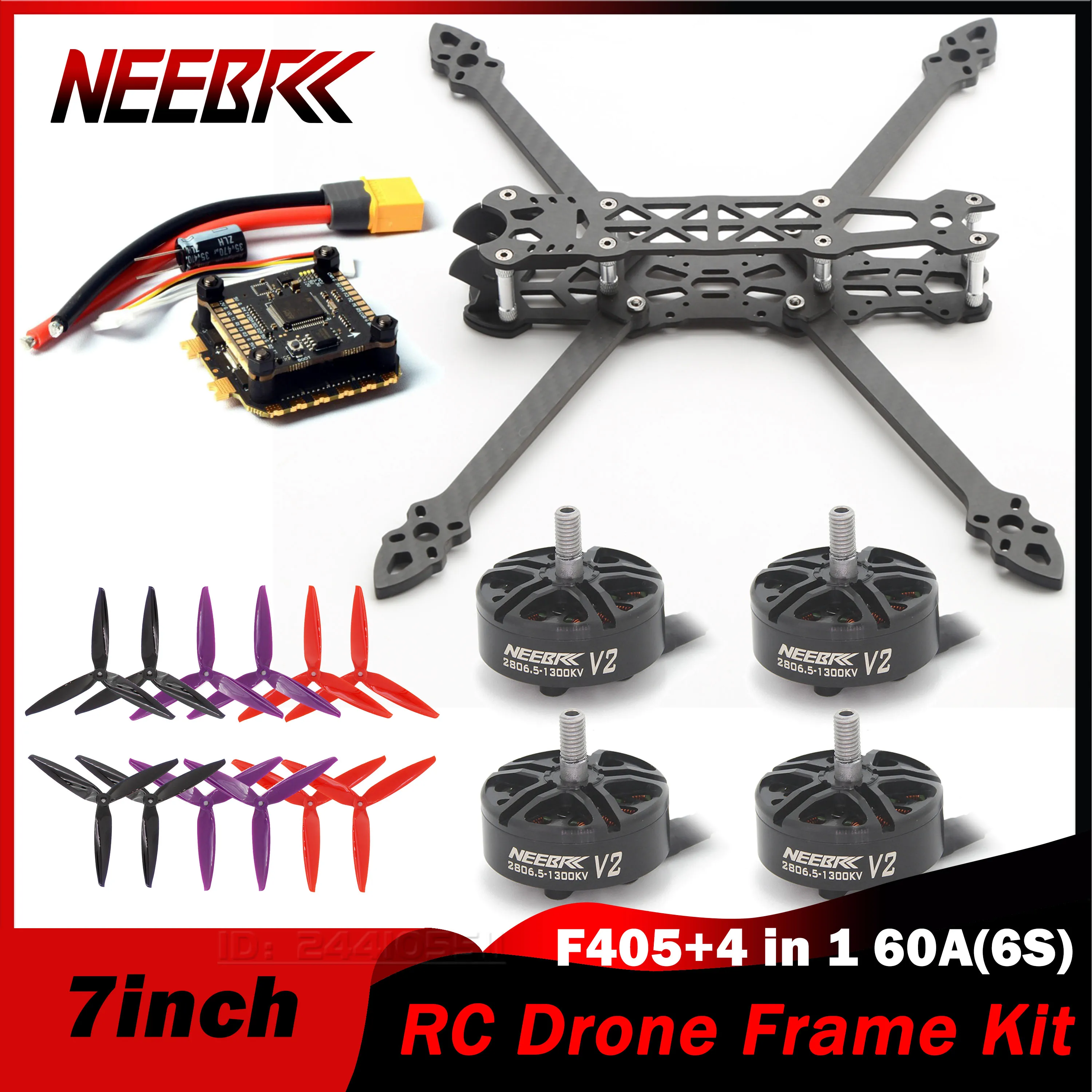 7inch 295mm RC Drone Frame Kit 2806.5 2807 Motor 7040 Prop 60A Brushless ESC Flight Controller for FPV Racing Quadcopter Mark4