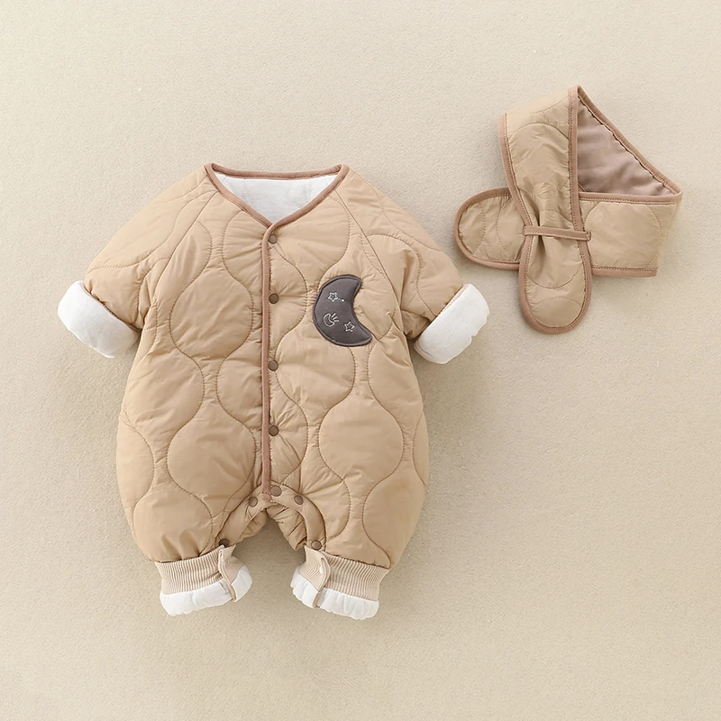 Overtiger Baumwoll-Rer-Anzug für Neugeborene, Outfit, Herbst-Winter-Kleidung, hohe Taille, lange Hosen, Baumwollstoff, Babykleidung