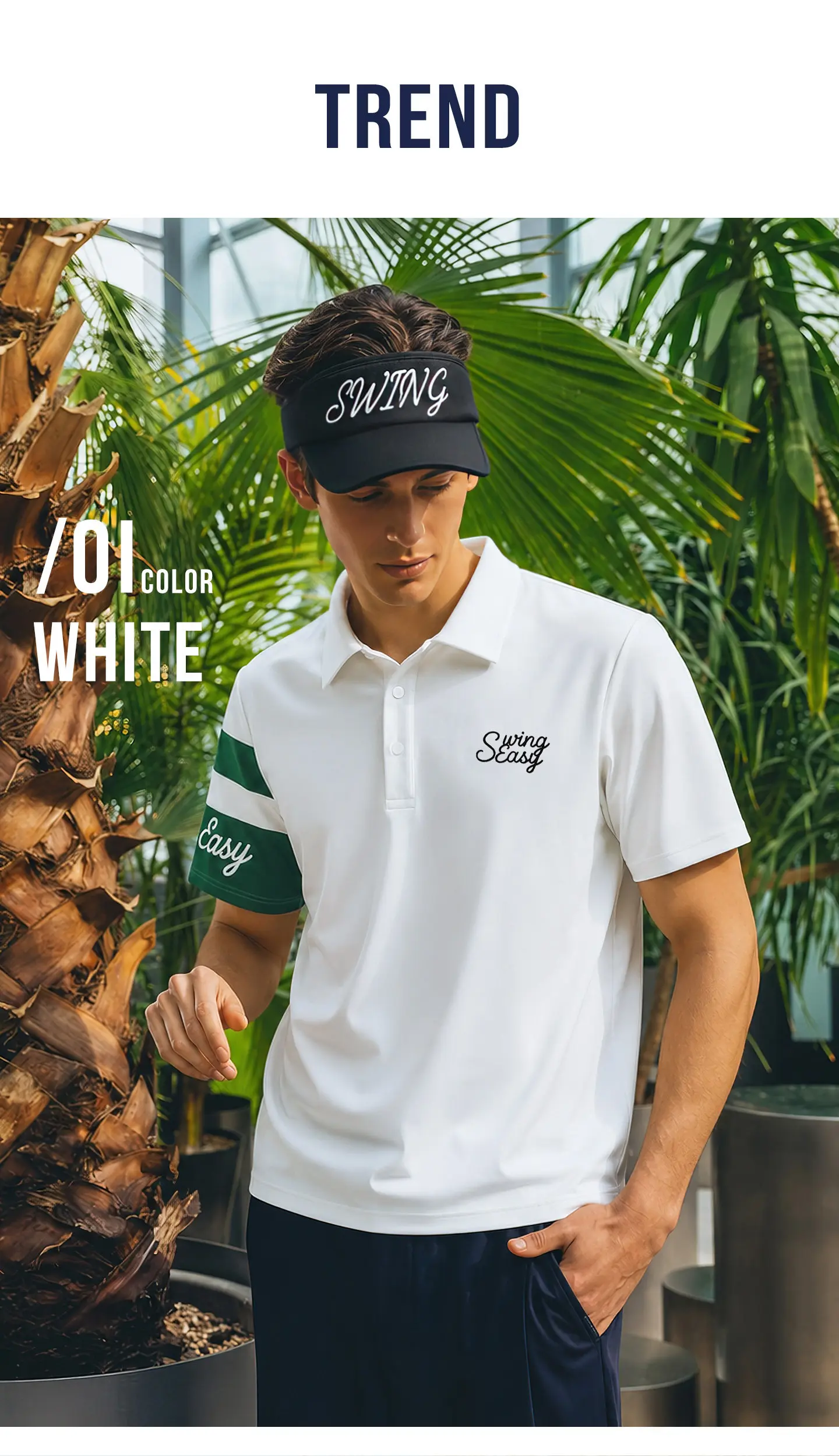PGM Golf Herren Kurzarm-T-Shirt Sommer Sonnenschutz Kragen Top Polo Kleidung YF924 – Detail 13