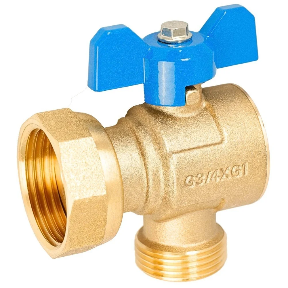 Brass Angle Valve 1 Inch To 3/4 Inch For Boiler Gas Water Shut Ball With Adjustable Union For Heating System Pipe Fitting