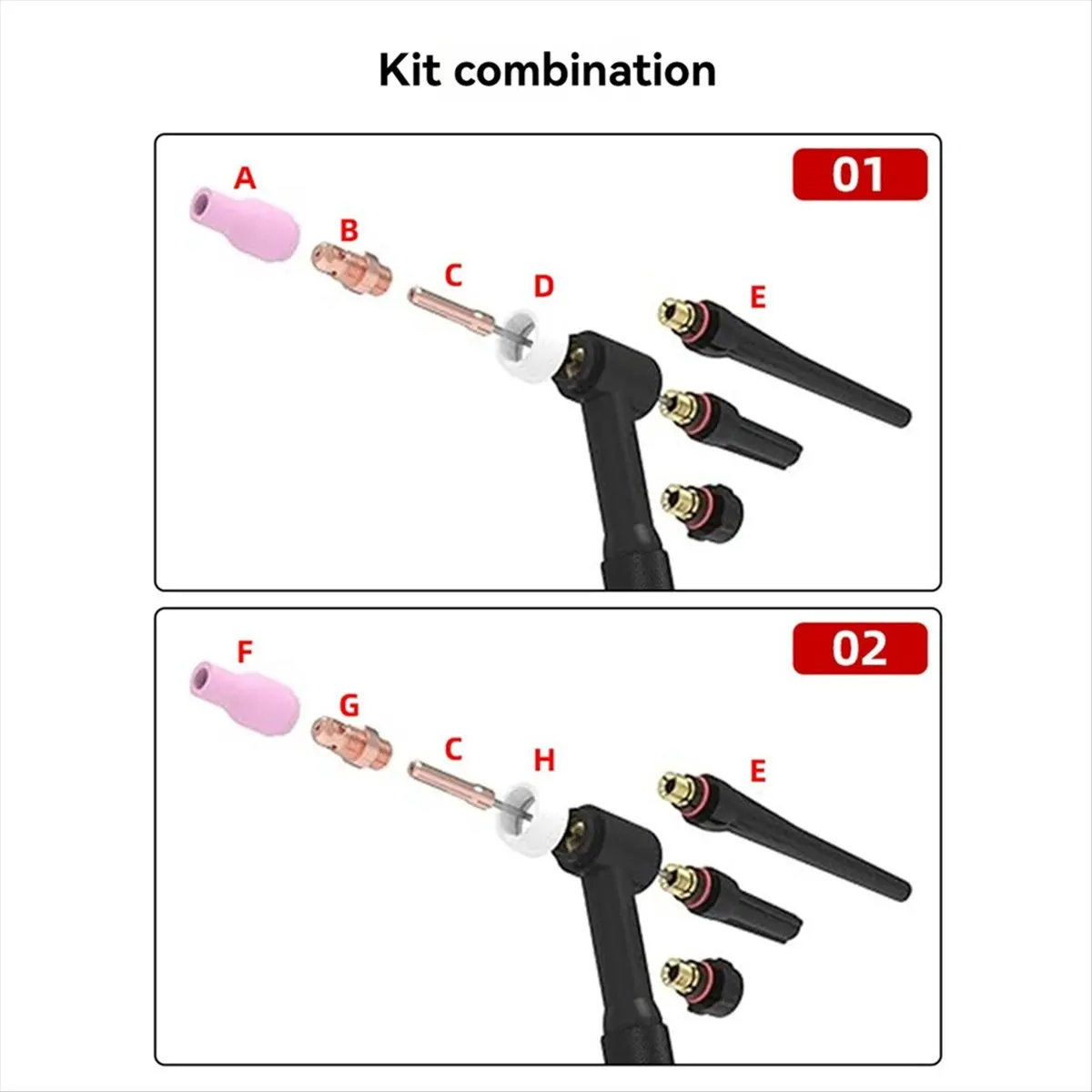 

*ESTR 68PCS TIG Welding Torch Accessories Kit Nozzle Collets Body Stubb Stubby Gas Lens Glass Cup Kit for WP-17/18/26