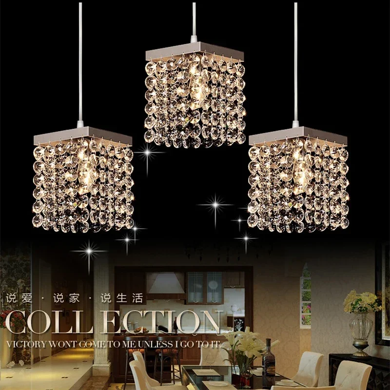 Single headlight modern minimalist restaurant lights crystal chandelier bar desk lamp three chandeliers
