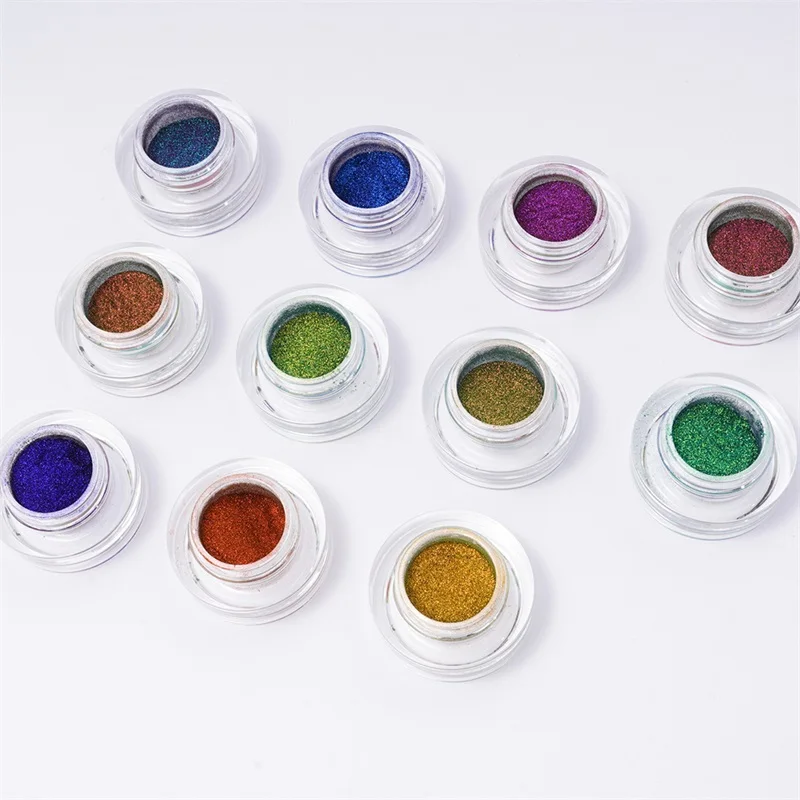 FSIXCL 11 colori Chameleon Glitter Chrome Mirror Powder effetto metallico decorazione per unghie Manicure polvere di pigmento di grado cosmetico