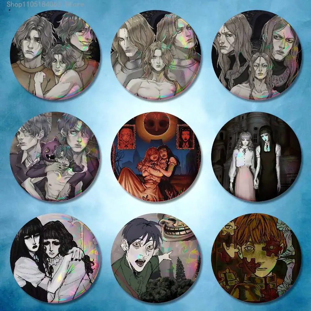 

Game F-Fear H-Hunger Badges 25 32 44 58 75 mm Round Cosplay Pin Bag Decor Fans Collect Friends Gifts Brooch Souvenir