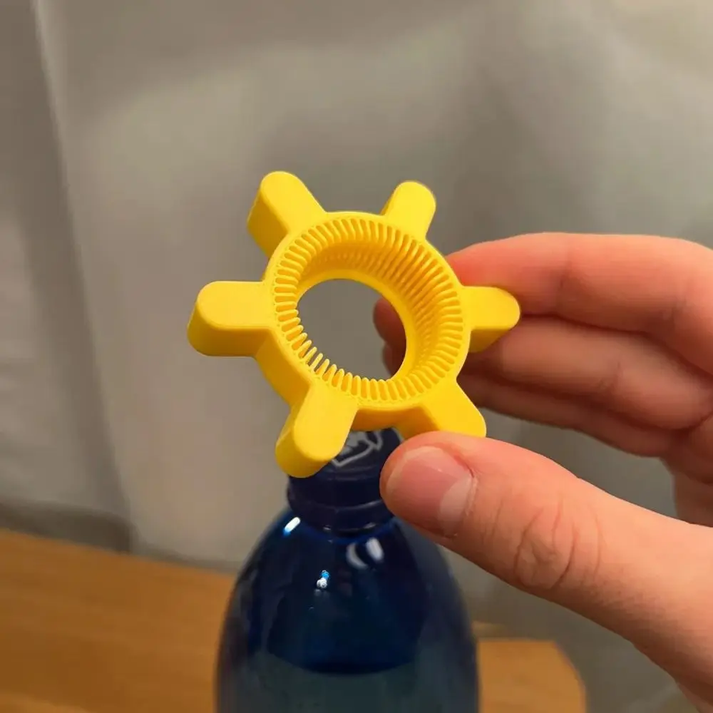 Portable Multi-function Bottle Cap Opener Plastic Yellow Rotary Bottle Opener Bar Supplies Bottle Opener Kitchen Tool