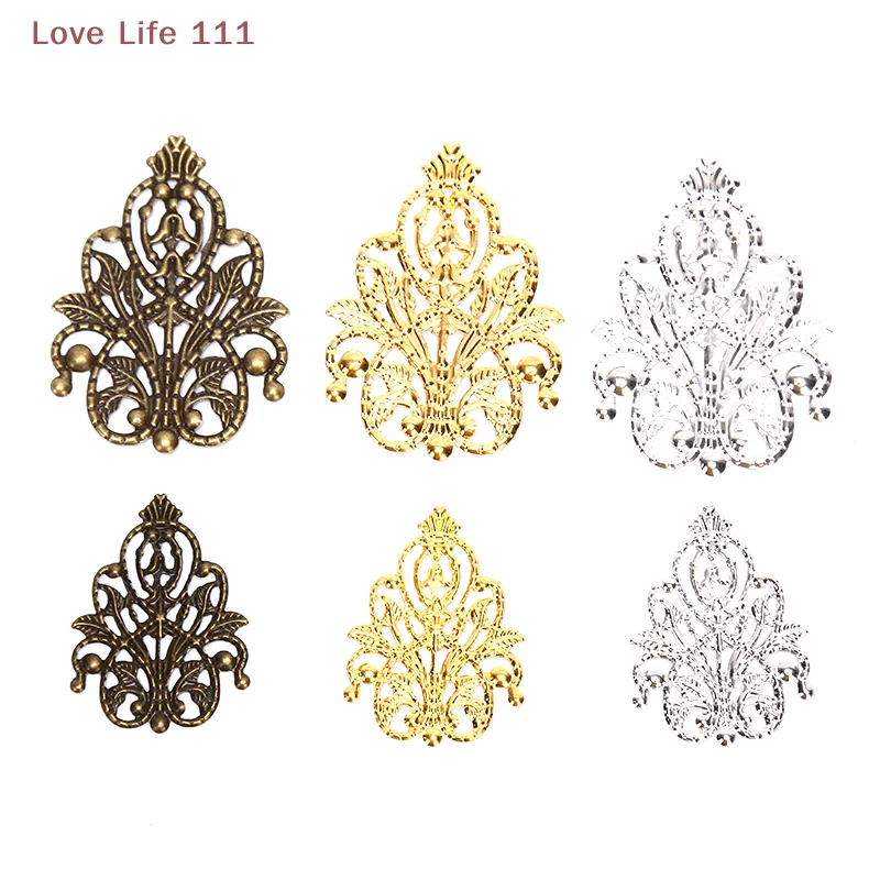 

New 20pcs/set Wholesale Filigree Crafts Hollow Embellishments Findings Jewelry Accessories Bronze Tone Ornaments 35mm