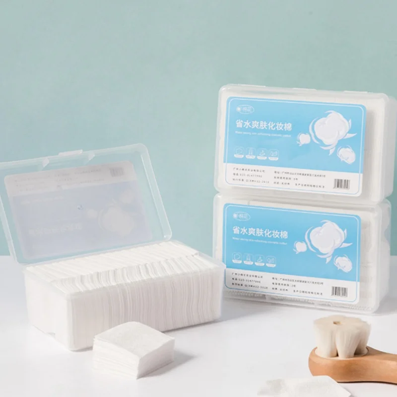 Box Packed 1000Pcs Disposable Cosmetic Cotton Pads Square Lint‑Free Facial Cotton Sheets for Toner Makeup Removal