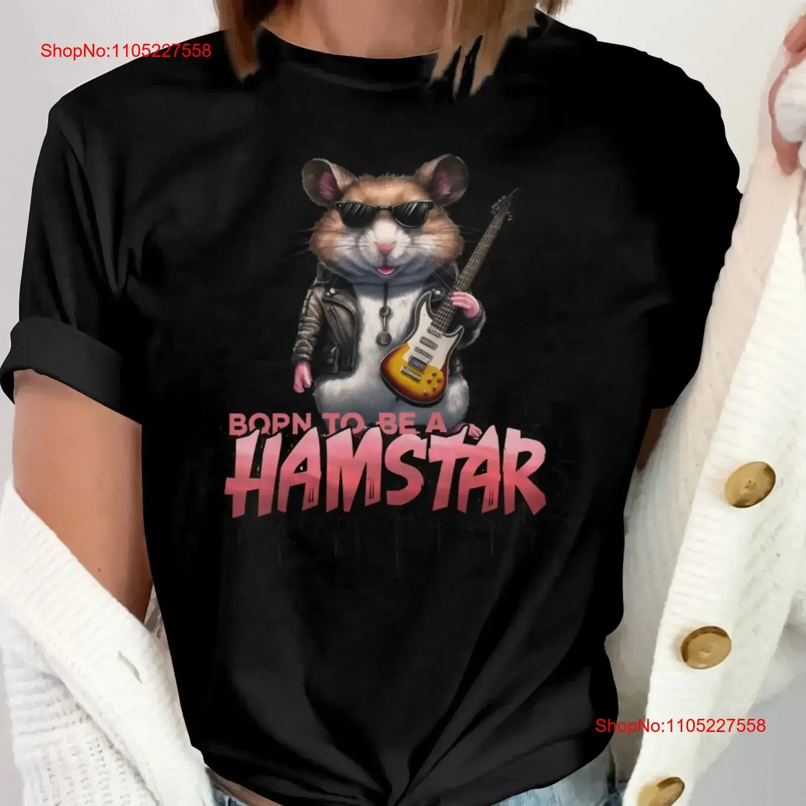 Born to Be a Hamstar T Shirt Funny Hamster Guitarist Design Cute Animal Music Lover Unique Idea SweaT vintage Washed Unisex