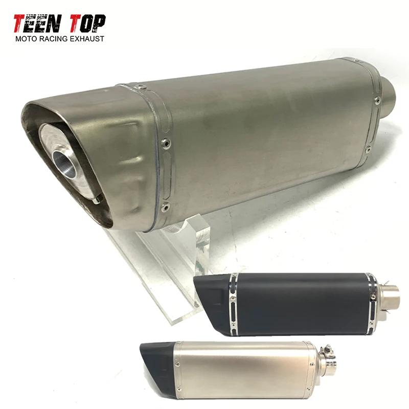 

Universal 51mm Motorcycle Exhaust Muffler Escape Moto Elbow 304 Stainless Steel Silencer Pitbike For R6 Z750 MT09 MT03 Z650 V650