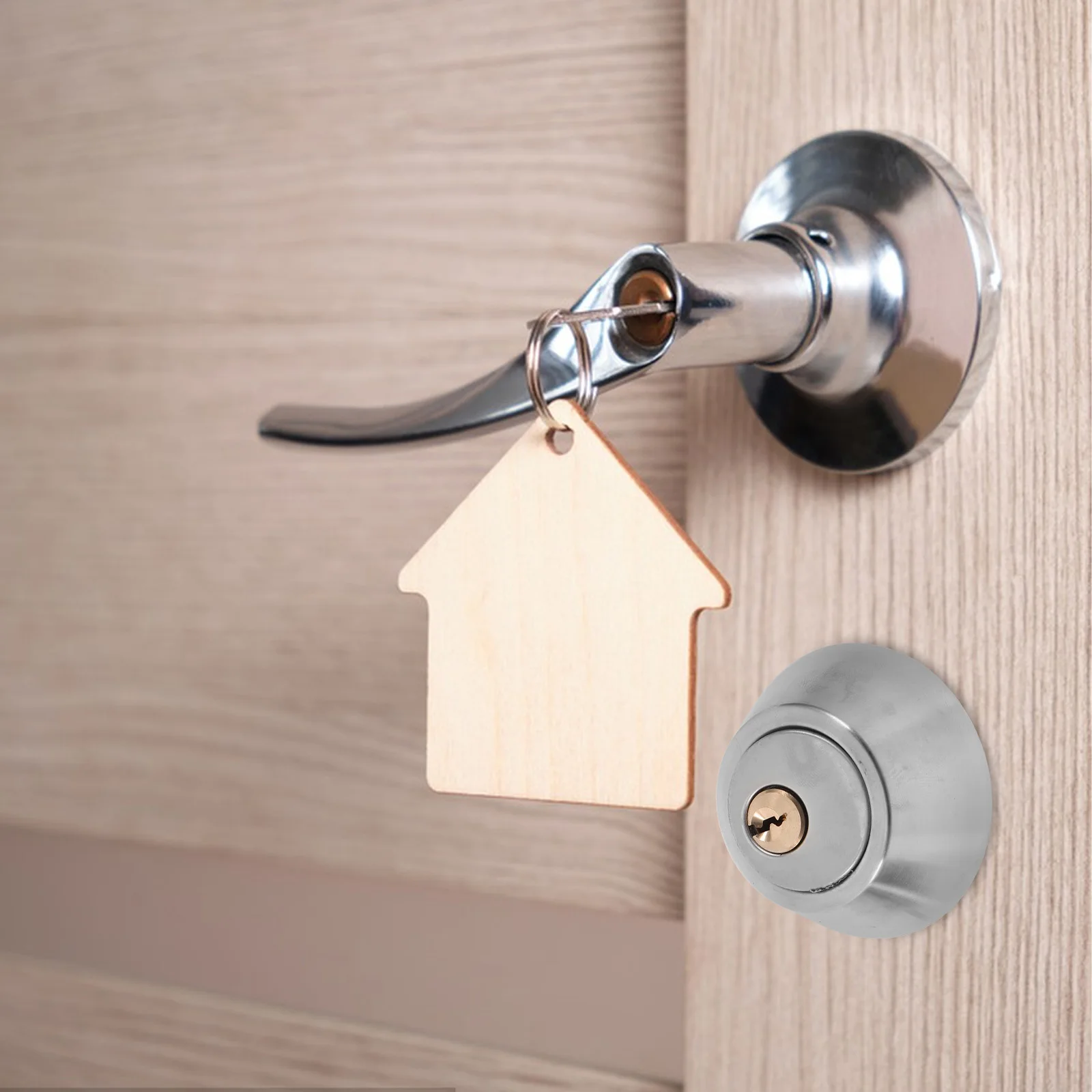

1 set Double-sided Stainless Steel Hidden Door Lock 30-50mm Thick Keyed Both Sides Deadbolt Lock Anti-theft Universal Door Locks
