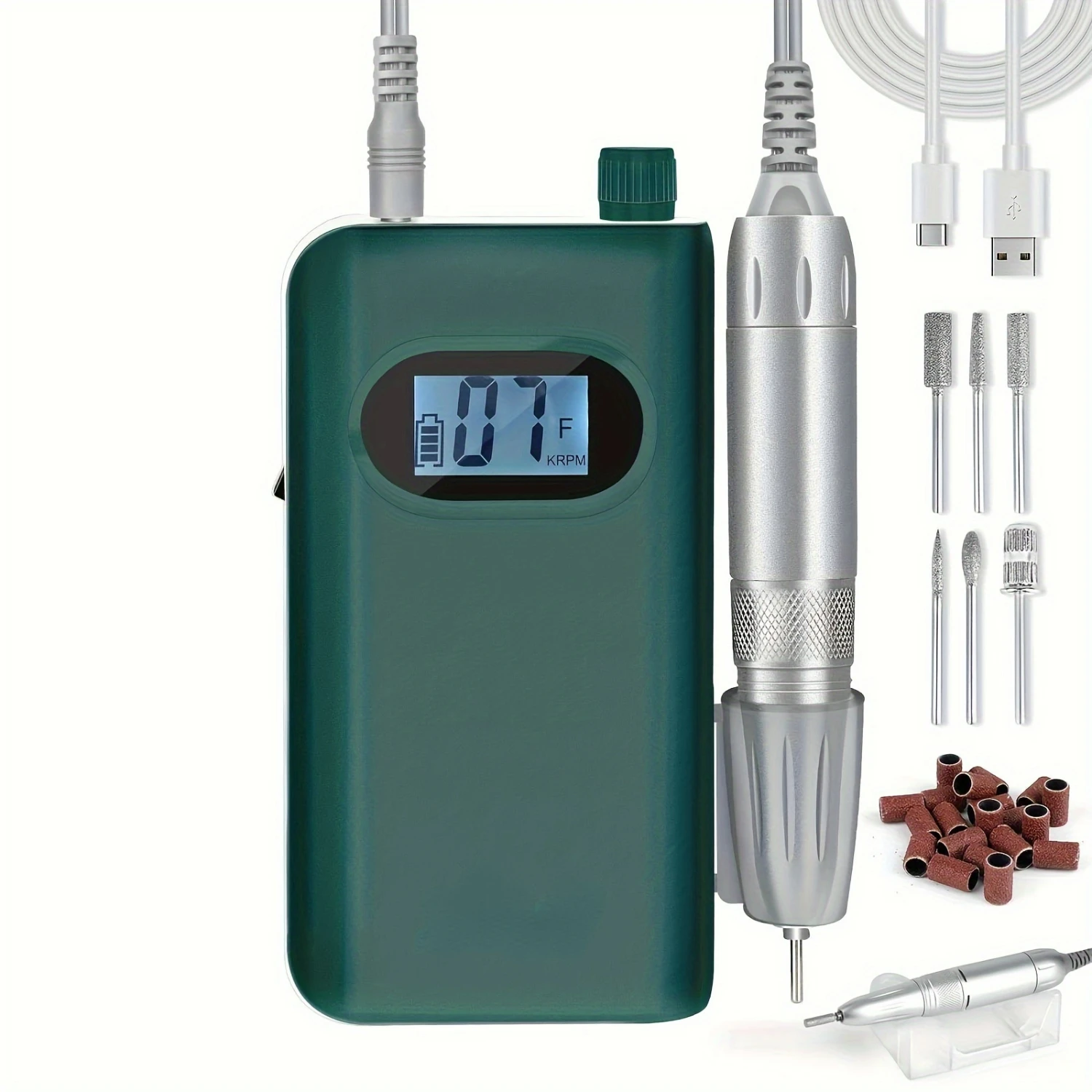 

Portable LCD Screen Nail Drill Machine Set for Home and Salon Use with Convenient Charging Function, Professional Polishing and