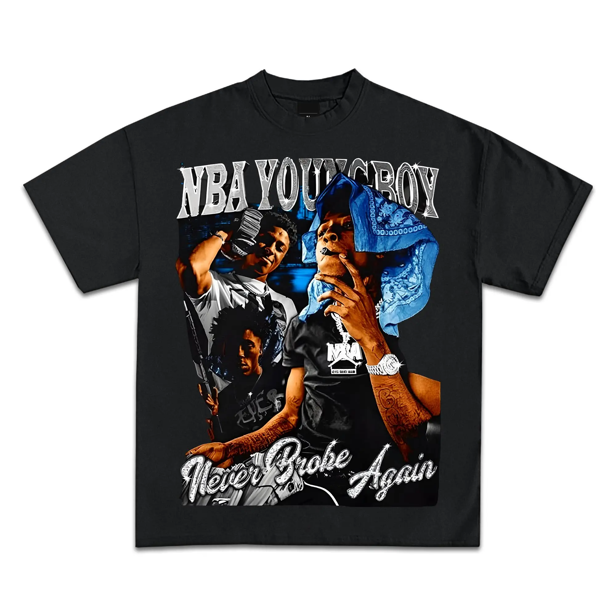 تي شيرت Youngboy Custom Never Broke Again تي شيرت جرافيك عالي الجودة قمصان MASA ثقيلة الوزن للرجال ملابس الشارع الشهير Harajuku Y2K