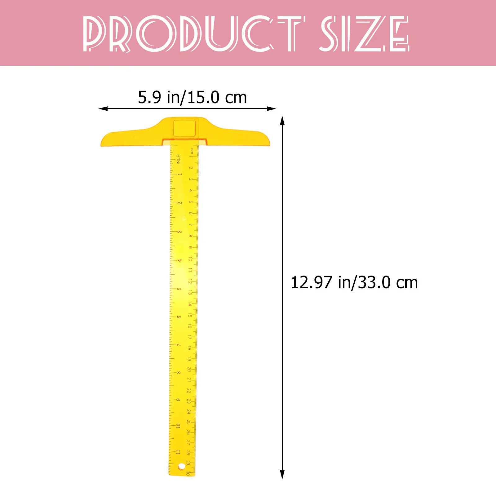 Picture 5: 2Pcs T Shape Rulers Plastic Double Scale Measuring Tool Accurate Drafting Supplies for Office Home Student Use