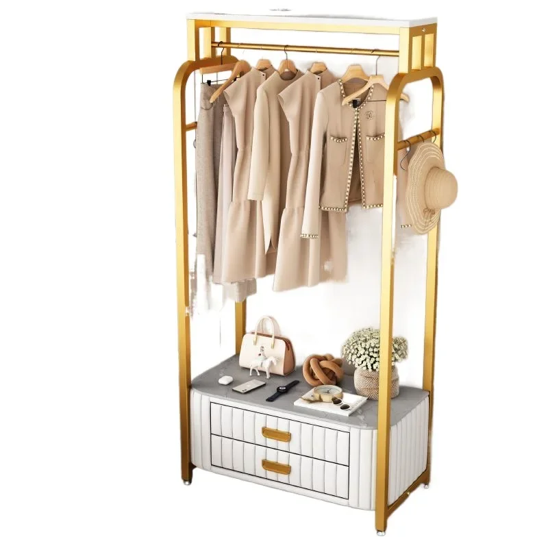 Hanger coat rack floor-to-ceiling bedroom home living room children's room with bedside table to put clothes