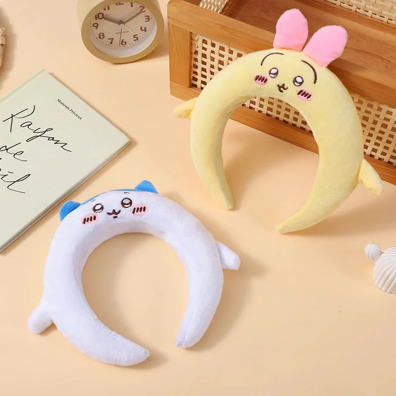 Diademas de felpa de dibujos animados de Chikawa, diademas para lavado de cara, nuevas diademas bonitas, tocados, maquillaje de dibujos animados Kawaii, regalos para el cabello