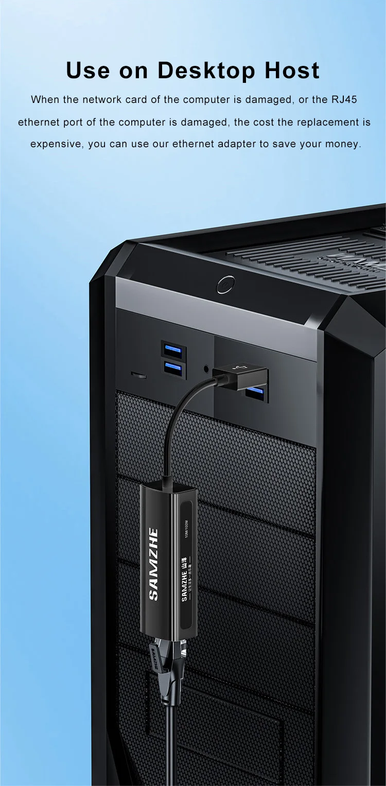 SAMZHE USB-Ethernet-Adapter, USB 3.0 auf RJ45, USB-Hub für Computer, Ethernet-Adapter, Netzwerkkarte, USB, kompatibel mit Xiaomi Mi Box S und Nintendo Switch. – Detail 17