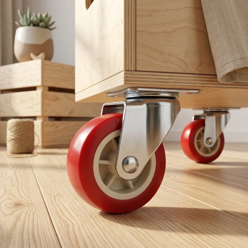 1 Inch Quiet Casters with Brake for Furniture and Equipment Requiring Precise Positioning and Low Noise Operation